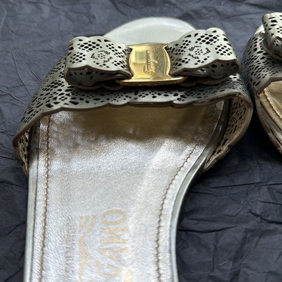 Salvatore Ferragamo Silver / Gold  Sandals - Picture 7 of 11